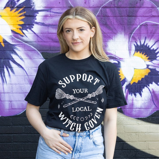 Support Your Local Witch Coven Unisex T-shirt Size S