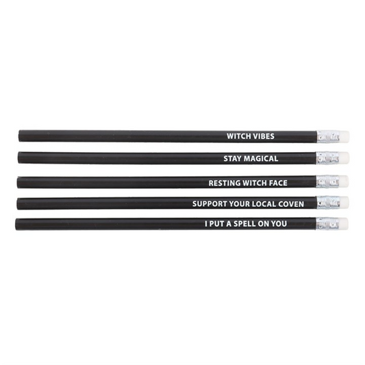 The Coven Club Set of 5 Witchy Pencils