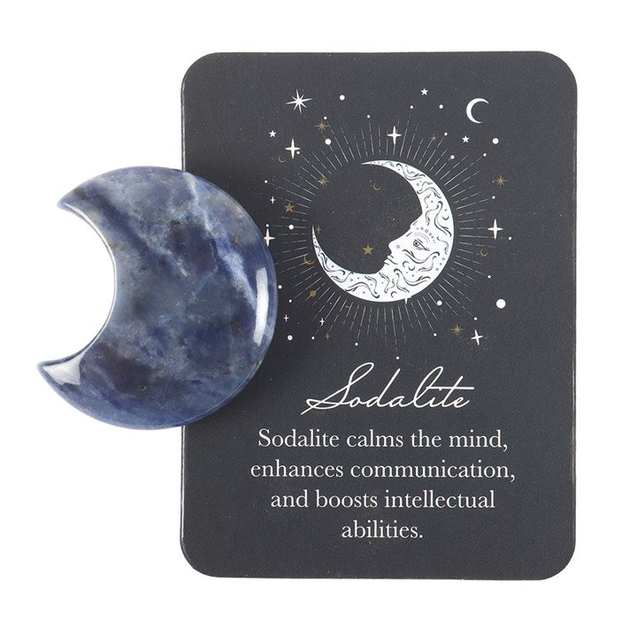 Sodalite Crystal Moon Keepsake Stone in a Box
