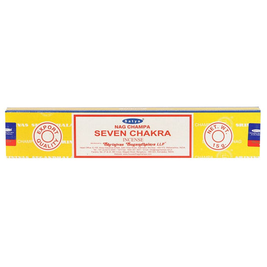 Set of 12 Seven Chakra Incense Sticks by Satya (12/50)
