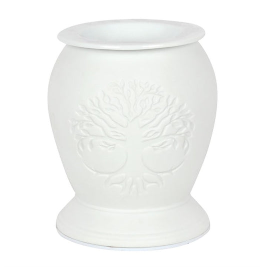 Tree of Life White Ceramic Electric Oil Burner and Wax Warmer