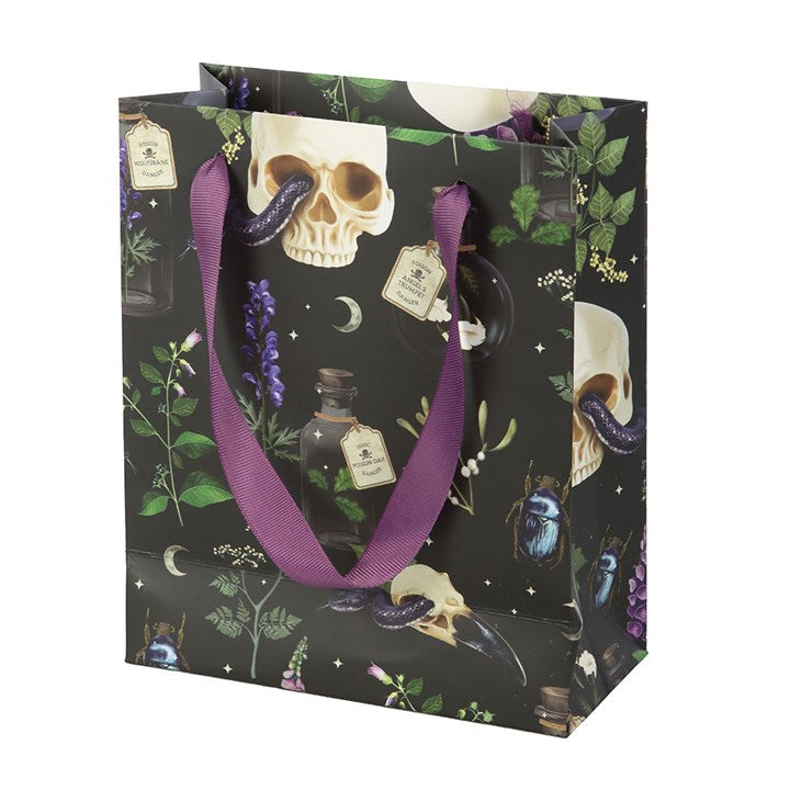 23cm Skull, Venom & Vines Print Gift Bag