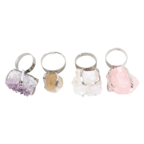 Set of 12 Assorted Crystal Rings