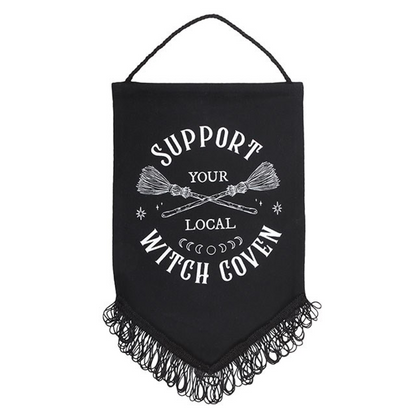 Support Your Local Witch Coven Hanging Fabric Banner