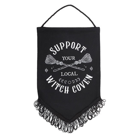 Support Your Local Witch Coven Hanging Fabric Banner