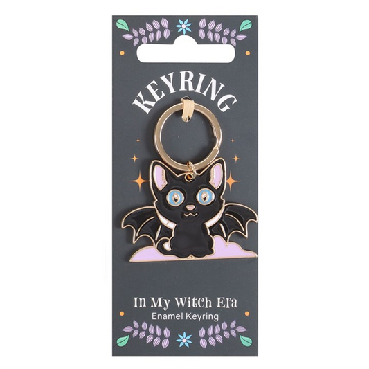 In My Witch Era Bat Cat Enamel Keyring