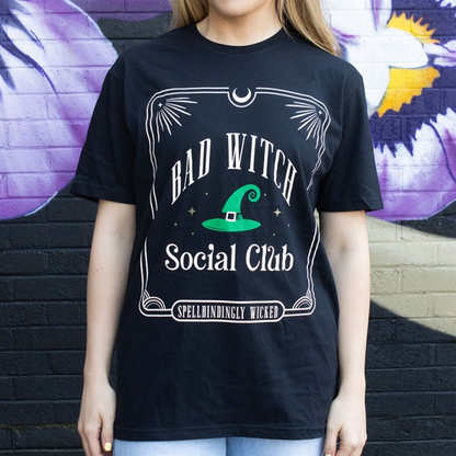 Green Bad Witch Social Club Unisex T-shirt Size M