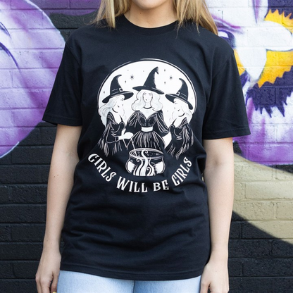 Girls Will Be Girls Witchy Unisex T-shirt Size L