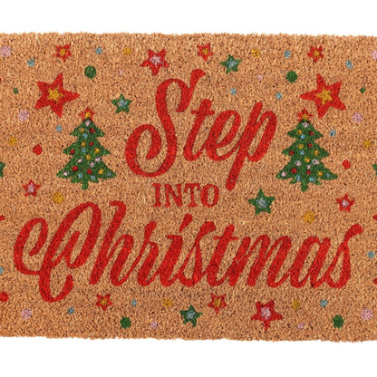 Natural Step Into Christmas Doormat