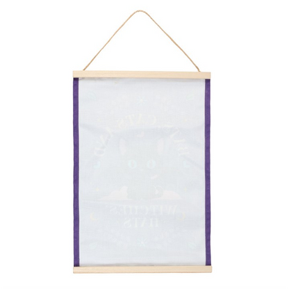 Bats, Cats and Witches Hats Fabric Wall Hanging