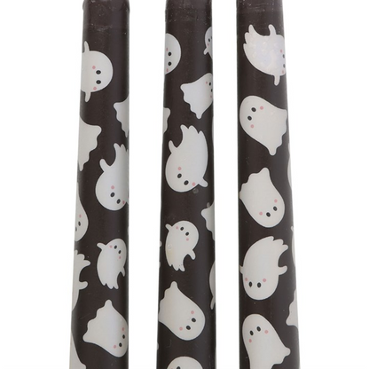 Set of 3 Ghost Print Taper Candles