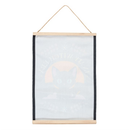 In My Witch Era Bat Cat Fabric Wall Hanging