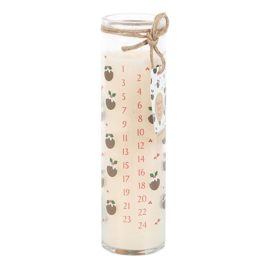 Christmas Pudding Scented Advent Tube Candle