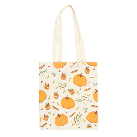 Autumn Days Pumpkin Print Polycotton Tote Bag