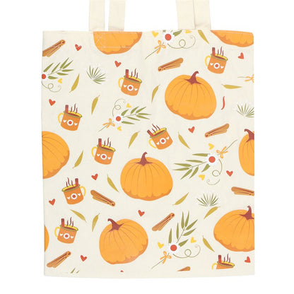 Autumn Days Pumpkin Print Polycotton Tote Bag