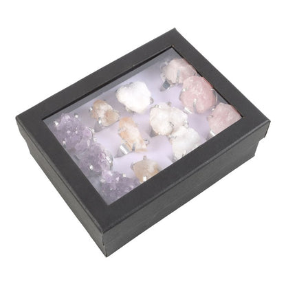 Set of 12 Assorted Crystal Rings