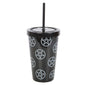 Pentagram Plastic Tumbler with Straw