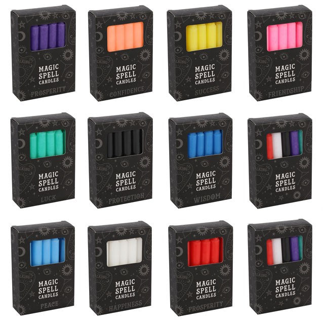 Set of 72 Magic Spell Candles on Tabletop Spinner Display