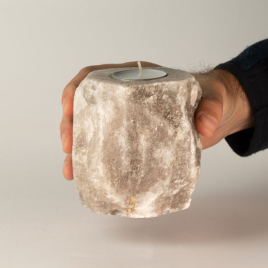 Grey Salt Candle Holder 600-800g