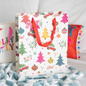 23cm Nostalgic Christmas Print Gift Bag