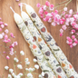 Set of 3 Cream Midnight Bloom Print Taper Candles